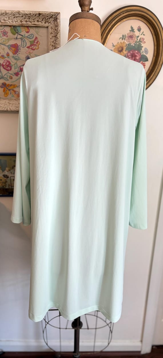 Vtg 60s mint green housedress pink flower buds la… - image 8