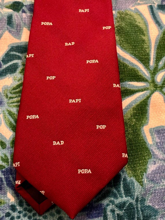 Dad Papi Papa tie Father’s Day red tie words for dad Michelle NY