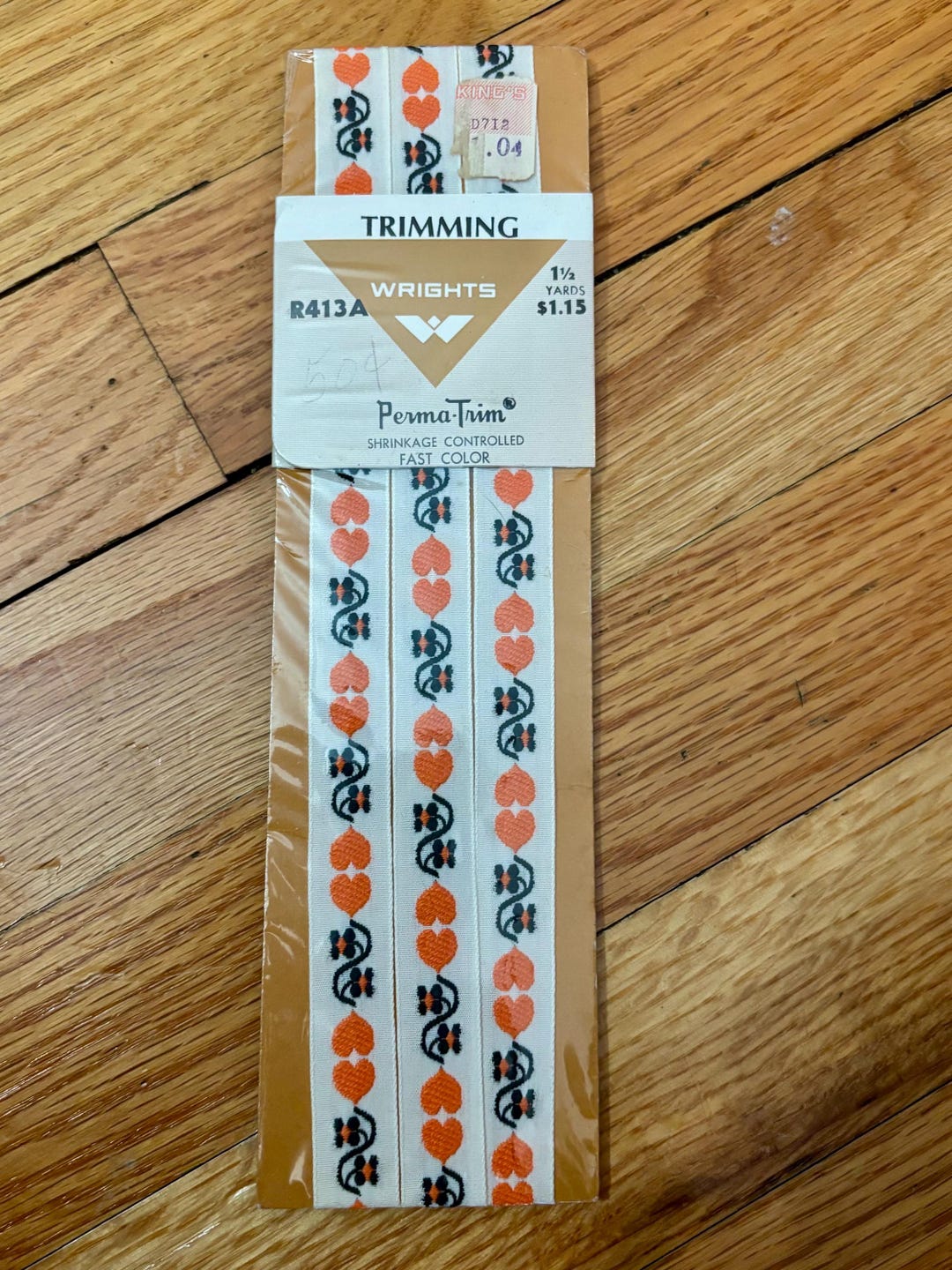 Wright Ribbon Vintage Wright’s Trimming Orange and Black Floral Jaquard Ribbon NIP - Etsy