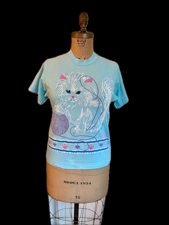 1989 Screen Stars White Cat T-shirt: Florida Souvenir Tee - Etsy
