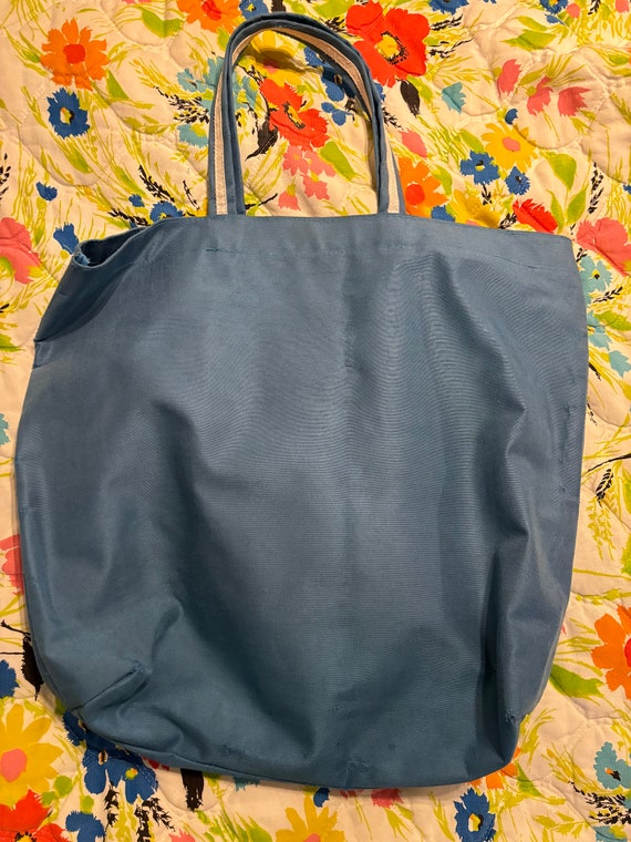 Rare retro Le Bag large blue tote vintage tote bag - image 3