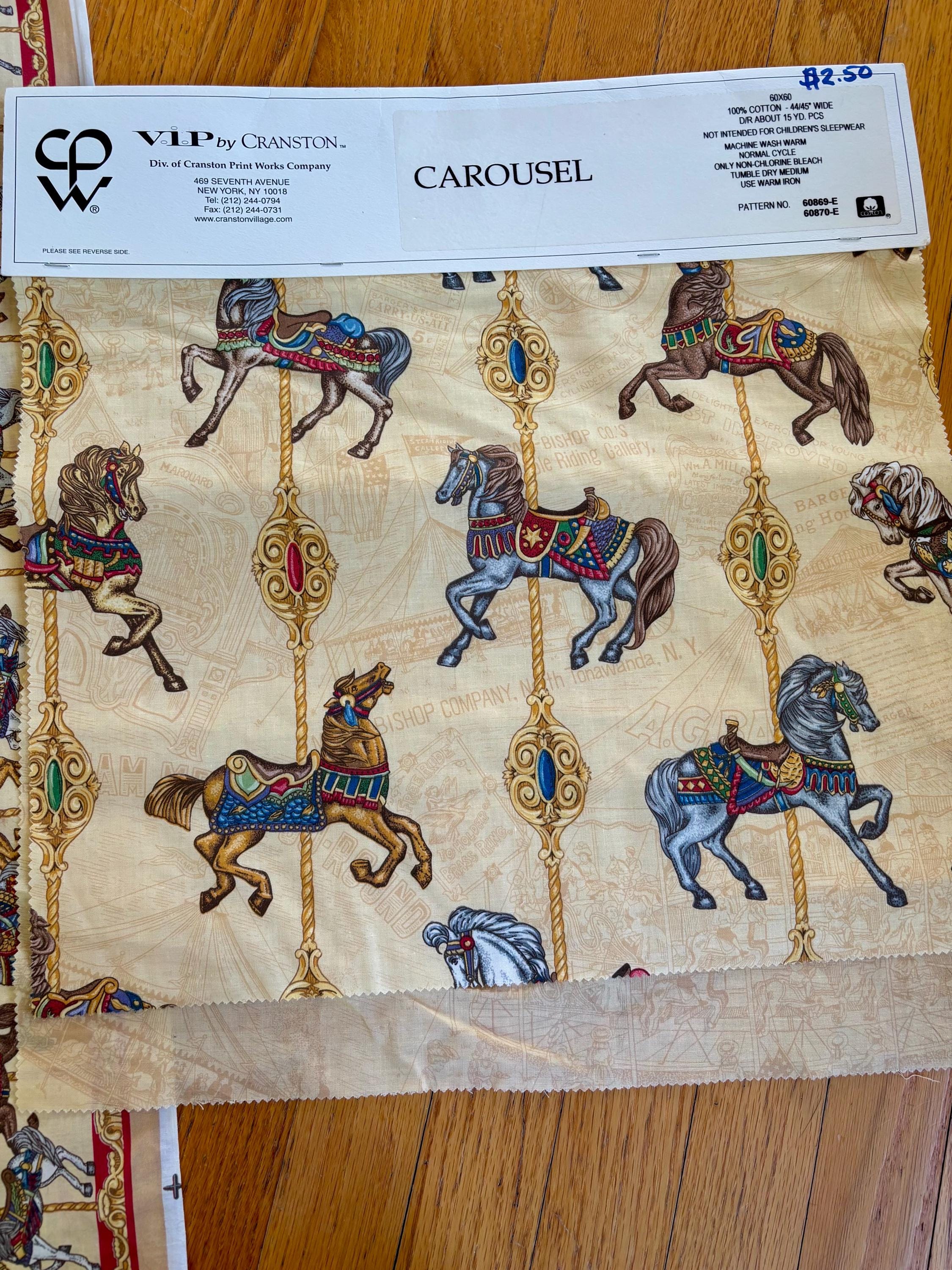 Vintage Cranston Carousel Fabric Panels - Etsy
