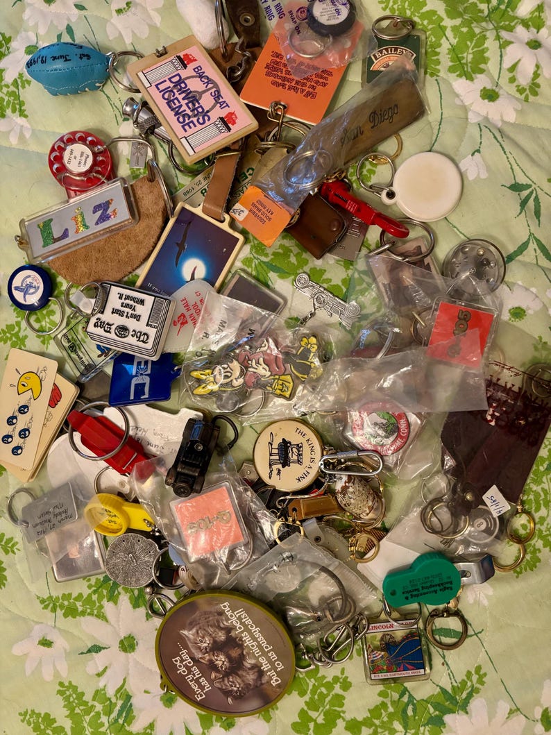Retro Keychain Collection HUGE Lot 74 Vintage Key Chains All Kinds - Etsy
