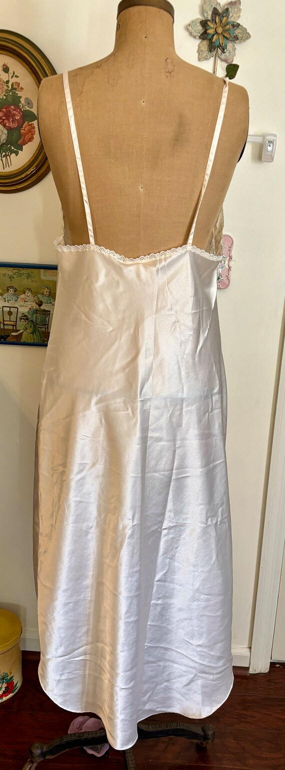 1950s Barbizon vintage maxi slip nightgown lace c… - image 3