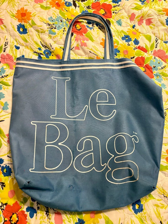 Rare retro Le Bag large blue tote vintage tote bag - image 2