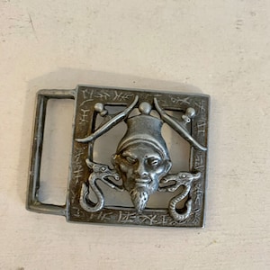 Rare Antique Art Nouveau Asian Theme Dragons Man Bust Metal Belt Buckle Copyright Accurate Cast 1913 snakes serpents belt buckle Turkey