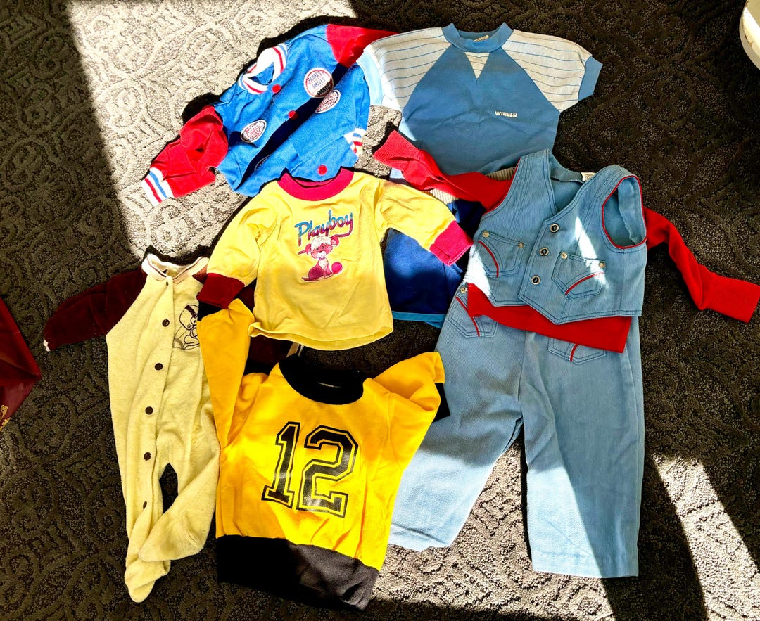 HUGE Lot Baby Clothes Retro 70s 80s Playboy Ringer Vtg Carters Vtg Bell ...