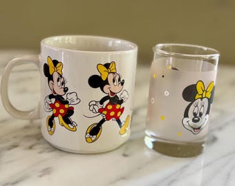 Minnie Mouse mug cup lot vintage Minnie Mouse drinking glass Minnie coffee mug
