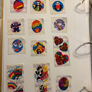 12 Lisa Frank vintage stickers 80s 90s unicorns rainbows cats bears hearts hot air balloons panda stickers