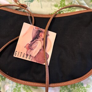 NWT Gitano vtg black canvas shoulder bag Gitano purse Deadstock Gitano retro purse