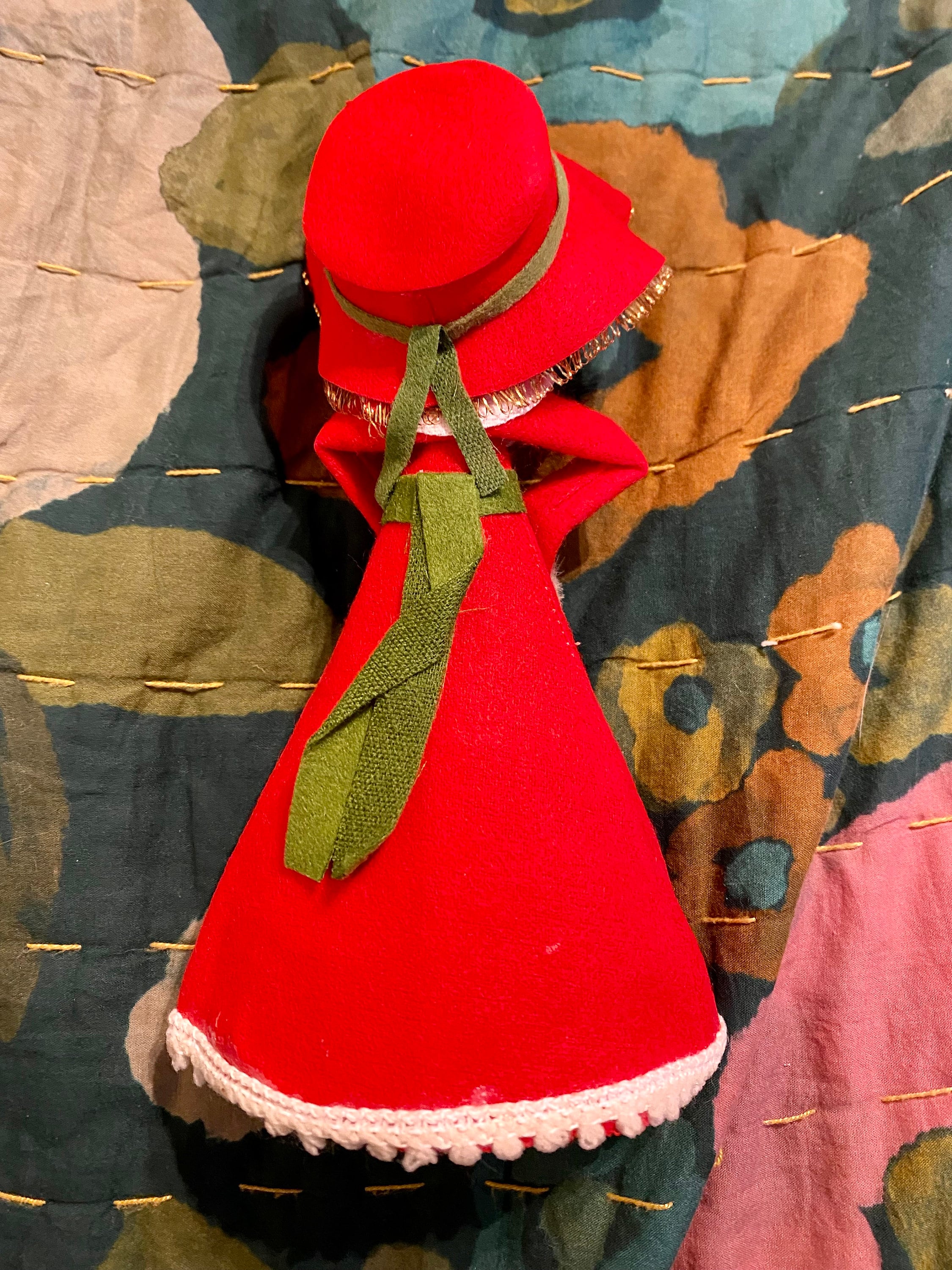 Vintage 60s Felt Cardboard Christmas Holiday Decor Lady Blond Etsy