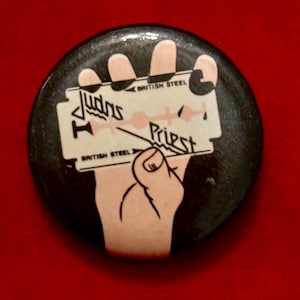 vtg Judas Priest pin heavy metal pin band pin Rob Halford pin