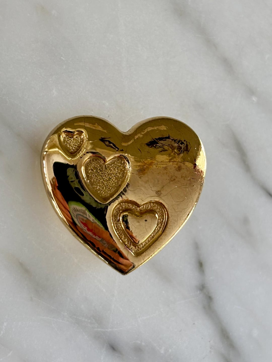 The Variety Club Gold Toned Heart Pin Brooch Etsy