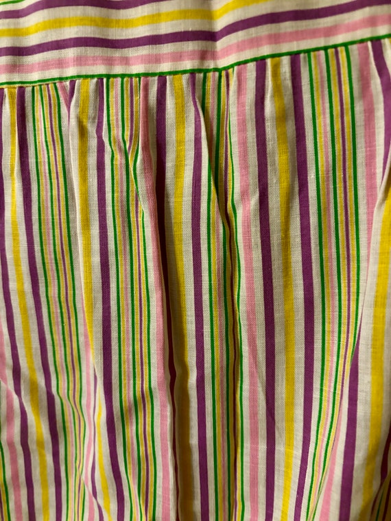 Rainbow striped housedress housecoat vintage wind… - image 8