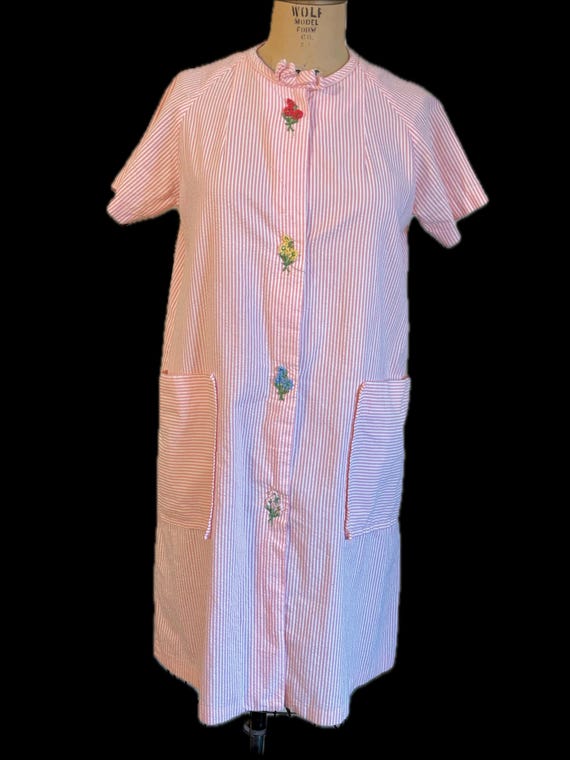 60s Loungcraft Original pink candy striped housed… - image 1