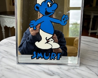 スマーフ SMURF ガラスペイント アート 額装 アメリカン雑貨