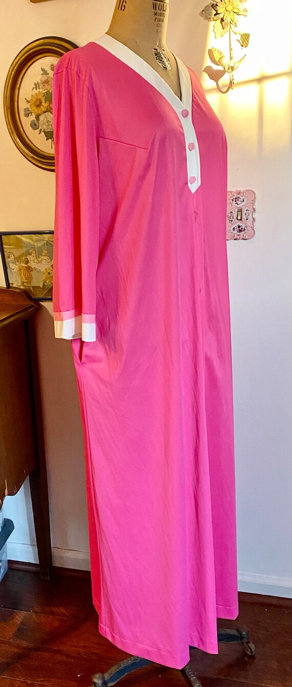 Vintage 70s Sears nylon kaftan robe mumu nightgow… - image 5