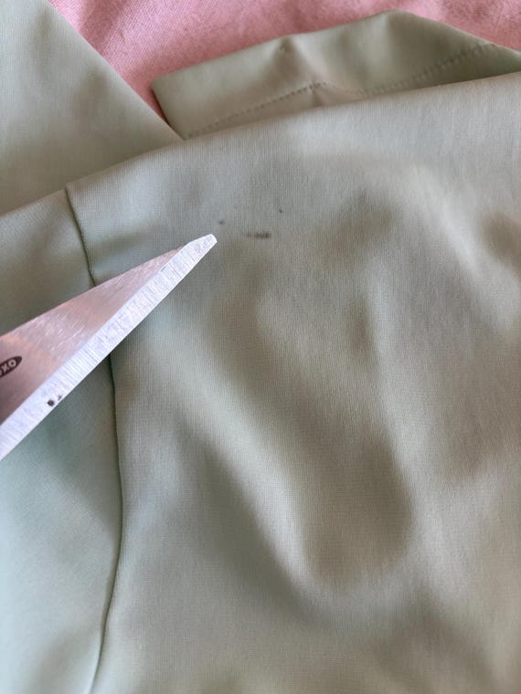 Vtg 60s mint green housedress pink flower buds la… - image 9