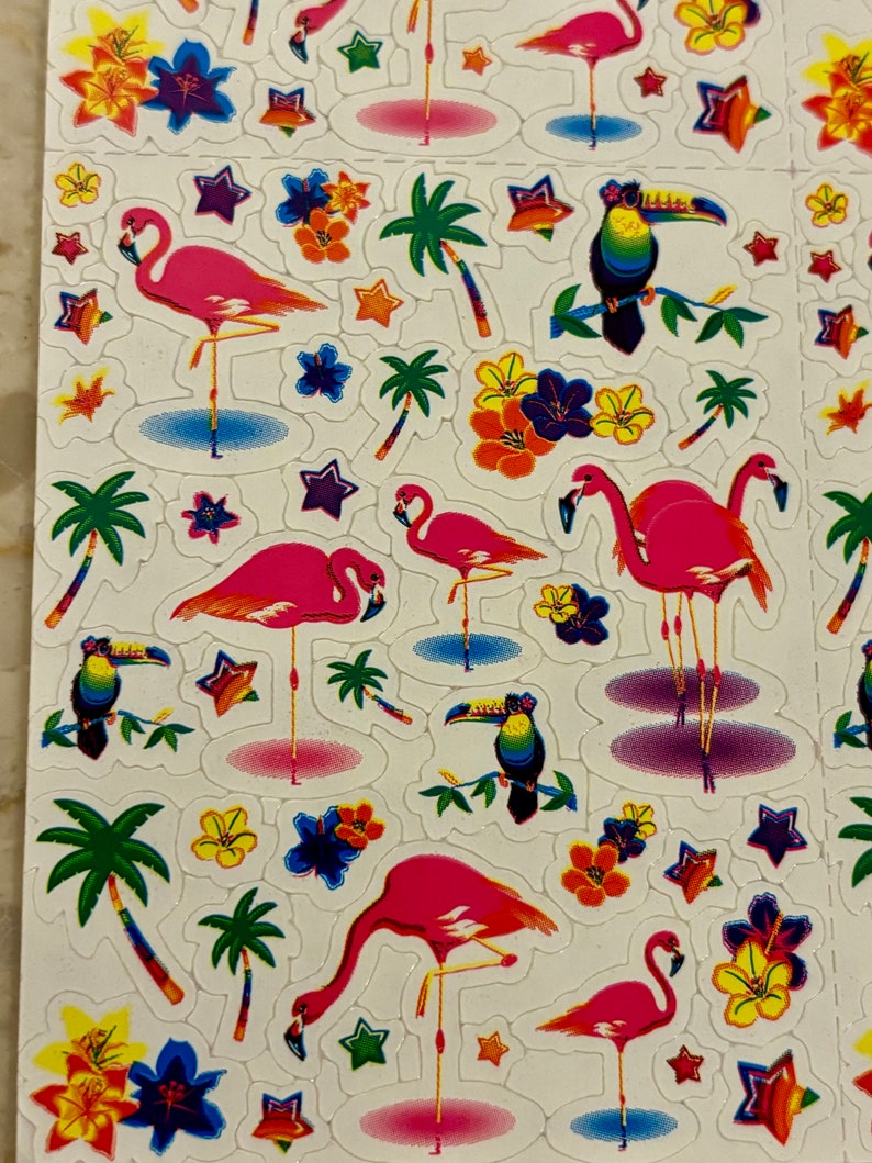 Vintage Late 80s Early 90s Retro Lisa Frank Sticker Sheet Pink Etsy