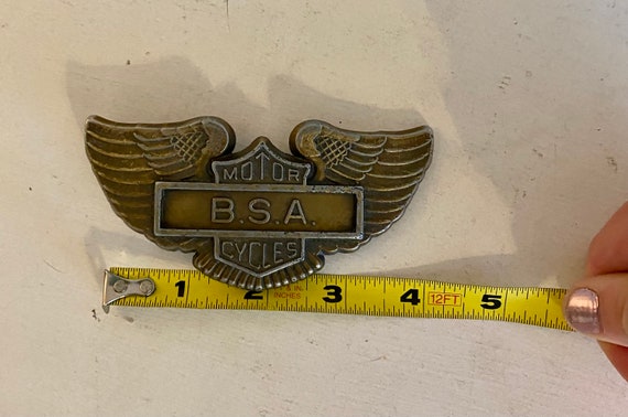 Vintage Motorcycles BSA brass belt buckle wings A… - image 5