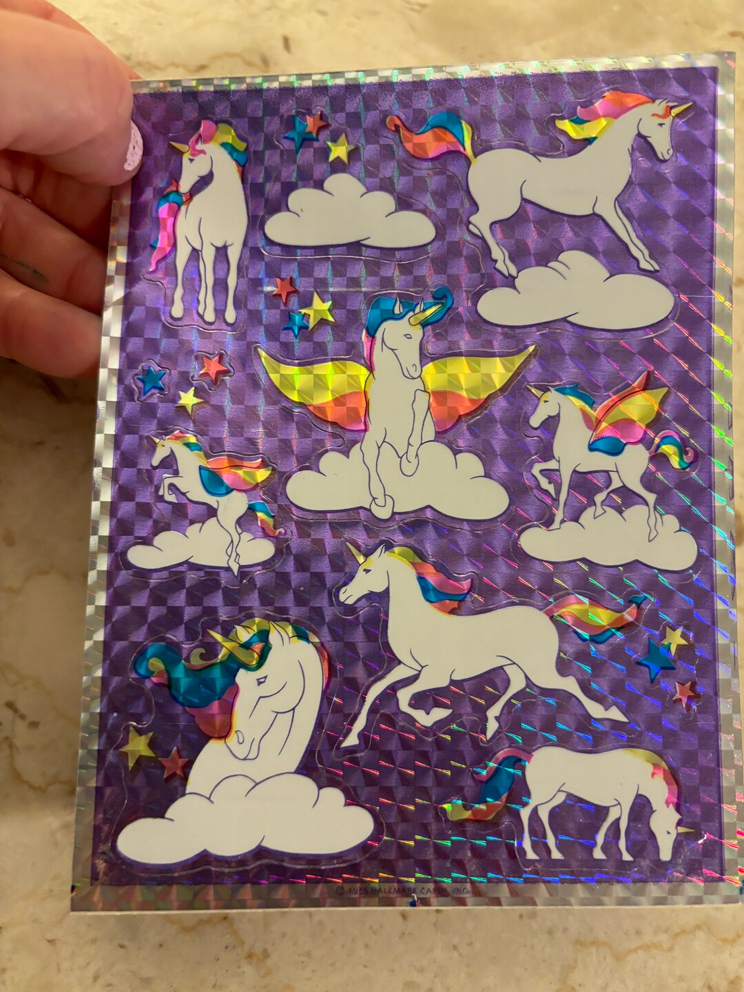 Vintage 1985 Hallmark Ambassador Razzle Dazzle Unicorn Stickers