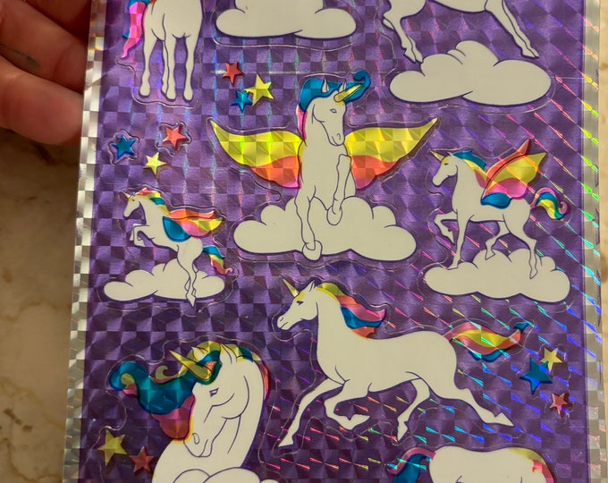 Vintage 1985 Hallmark Ambassador Razzle Dazzle Unicorn Stickers