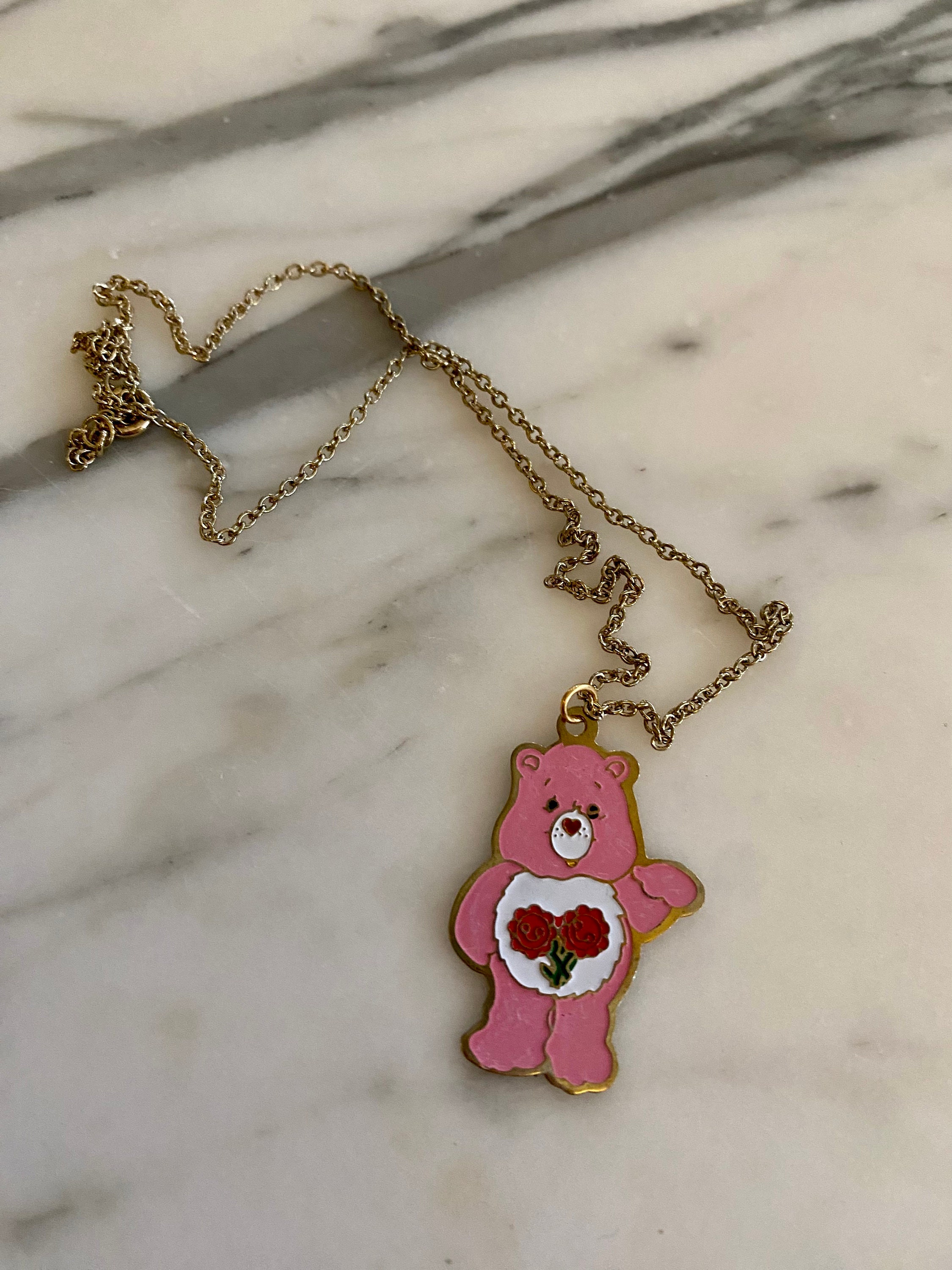 Pink Bear Necklace - Etsy