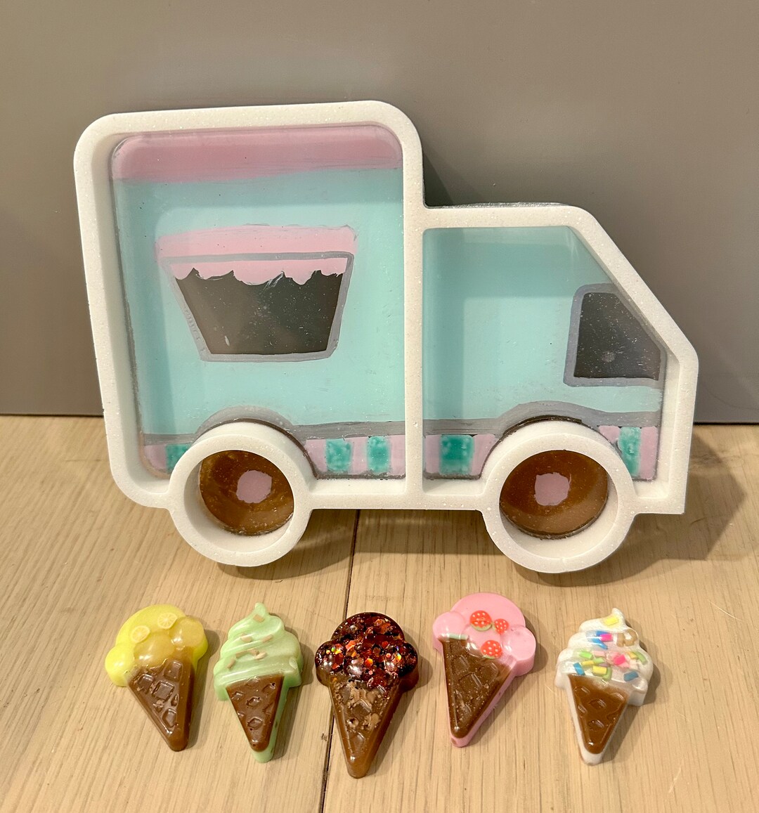 Ice Cream Truck Resin Tray Cone Sprinkles Sensory Etsy