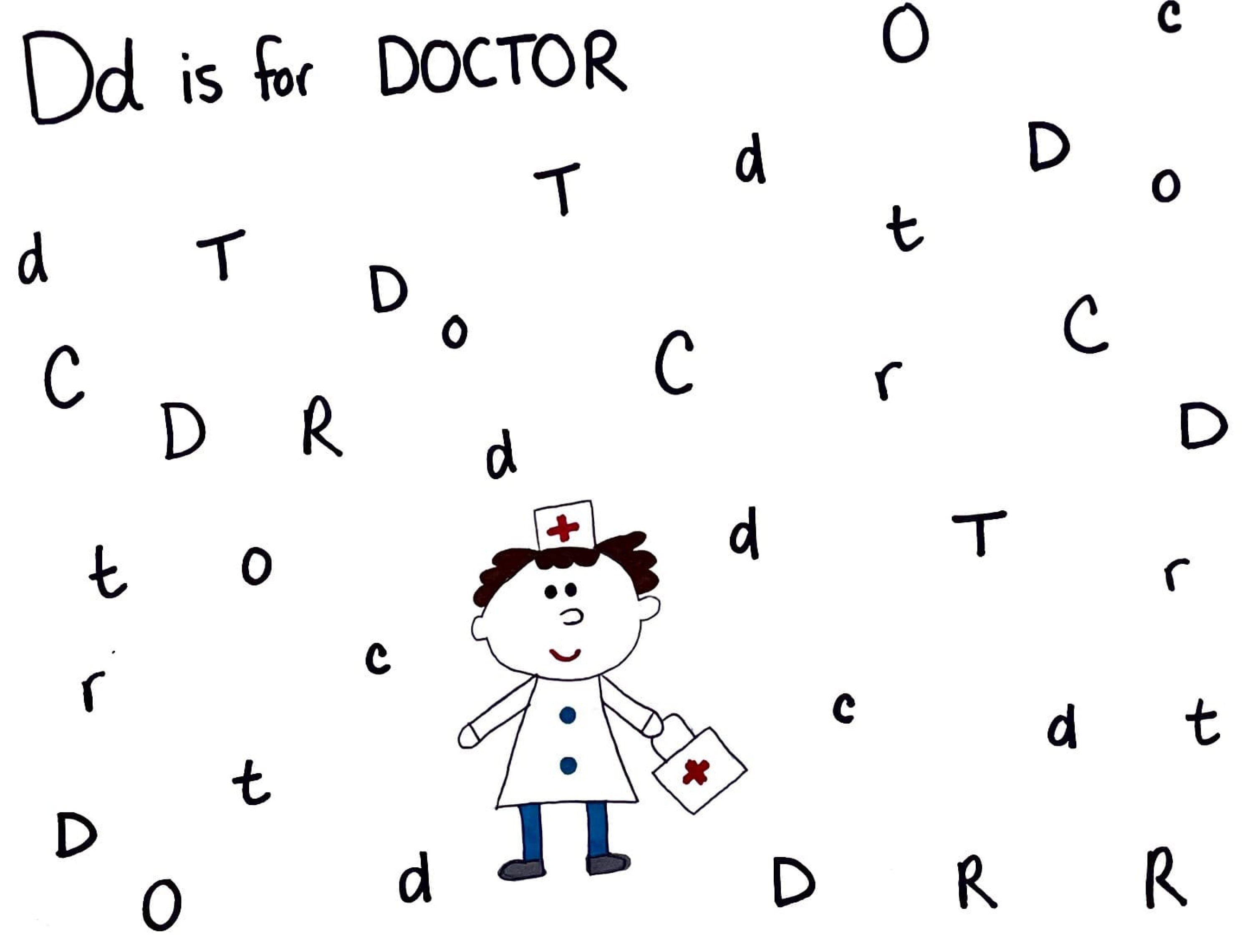 d is for doctor letter finder worksheet toddler preschool etsy