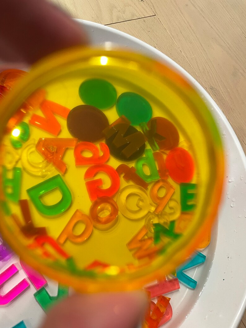 Disc Color Mix Color Mixing Translucent Rainbow Resin Alphabet Numbers Discs ...