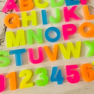 Neon Resin Letters, Numbers, Alphabet, Summer, Homeschool, Preschool, Elementary School, Toddler, Kids image 2