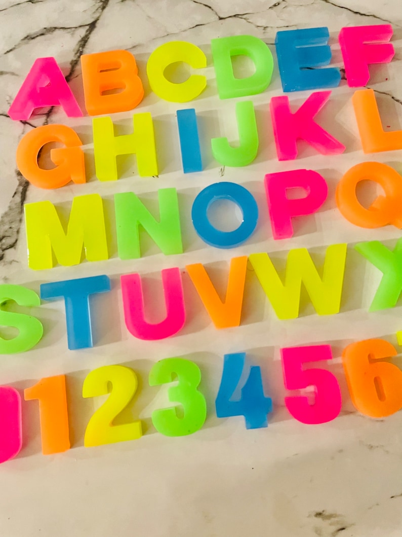 Neon Resin Letters, Numbers, Alphabet, Summer, Homeschool, Preschool, Elementary School, Toddler, Kids image 2