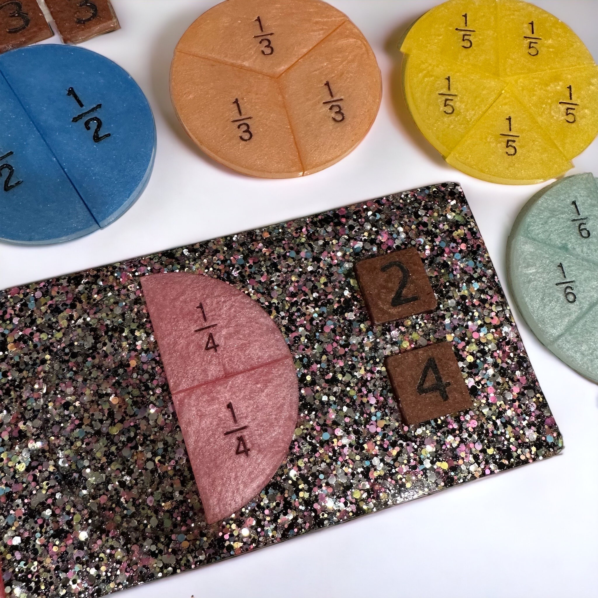 Resin Fraction Board, Math, Numbers, Elementary School, Montessori ...