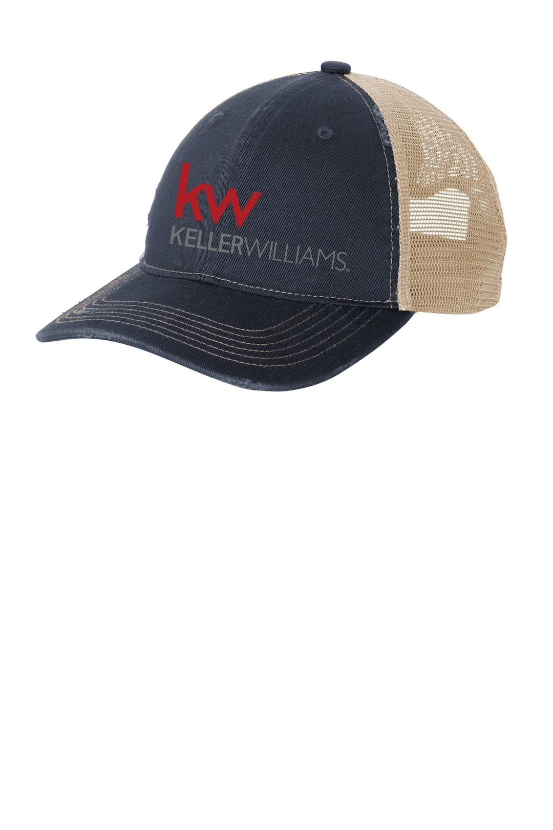 Keller Williams Distressed Cap With Mesh Back, Mesh Hat, Kw Trucker Cap, Keller Williams Cap, Kw