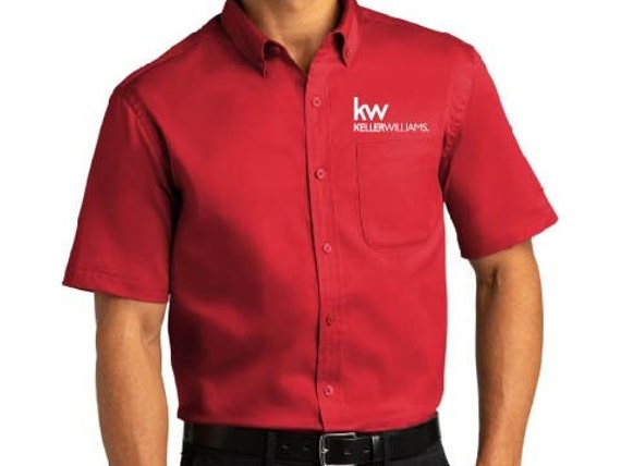 Keller Williams Men's Button-down Short Sleeve Shirt; Dress Shirt, Real Estate Apparel, Keller Williams Shirt, Real Estate Shirt