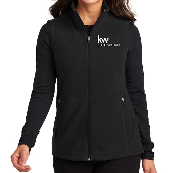 KW Keller Williams Ladies' Microfleece Vest; KW vest, realtor vest, fleece vest, fleece zip-up, KW zip-up