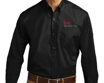 Keller Williams Men's Dress shirt; KW Apparel, Embroidered Logo, Long sleeve, button down, dress shirt