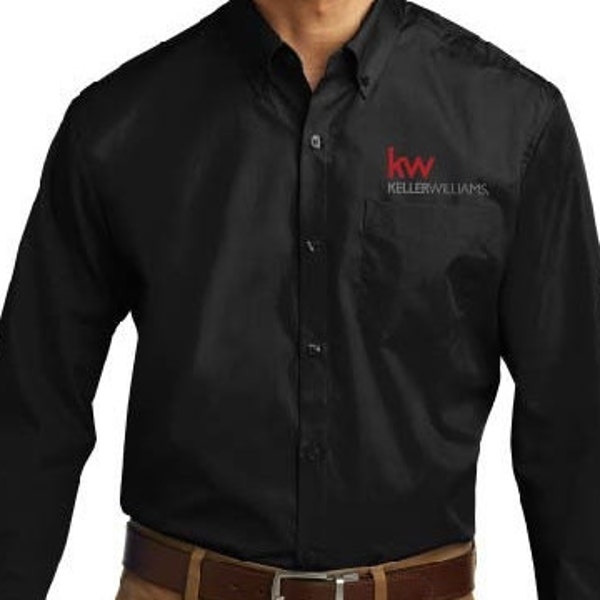 Keller Williams Men's Dress shirt; KW Apparel, Embroidered Logo, Long sleeve, button down, dress shirt