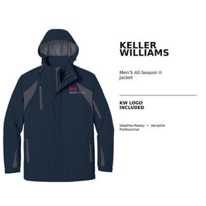 Keller Williams, Mens All-Season Jacket, Waterproof Wind-Resistant | Taslan Nylon, Microfleece Lined Zip-Off Hood