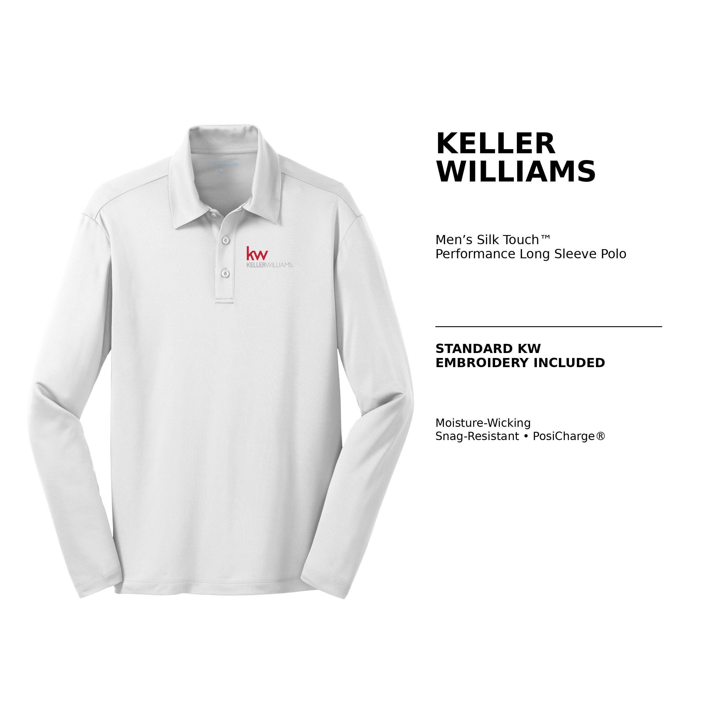 Keller Williams Ladie's Tailored Long-Sleeve Polo Silk Touch Polyester Moisture-Wicking, PosiCharge, Embroidered Logo
