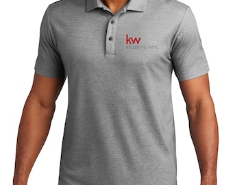 Keller Williams Mens Blend Pique Polo; KW Logo polo, embroidered kw polo, real estate apparel, real estate shirt