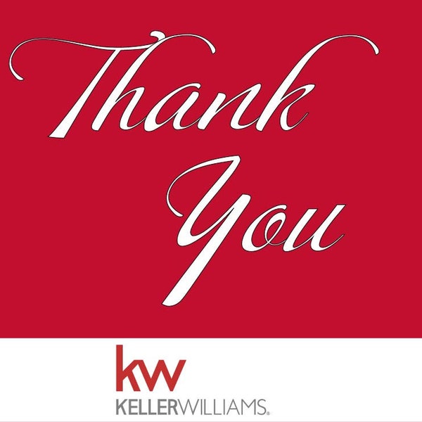 KW-Keller Williams Red & White Thank You Cards Pack of 50, Promotional Items Business Thank You, Thank You Card only , Thank you Favors