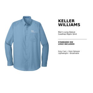 Keller Williams, Embroidered Logo Shirt - Long Sleeve Button-Down | Cotton-Poly Blend 55/45, Lightweight