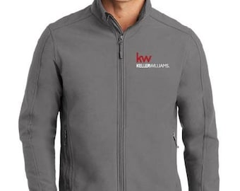 KW-Keller Williams Mens Lightweight Soft Shell Jacket Long Sleeve Fleece Outerwear