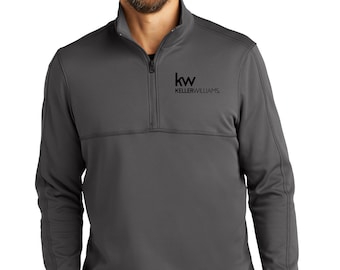 NEW! KW-Keller Williams Smooth Fleece 1/4-Zip; kw realtor, kw real estate shirt, kw shirt, kw long sleeve, quarter zip