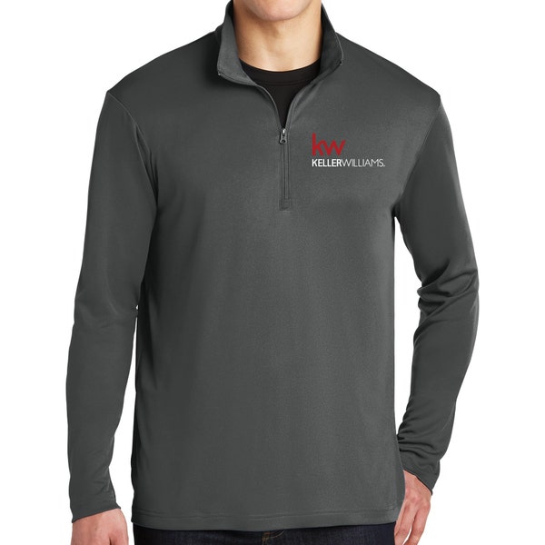 KW-Keller Williams Men's 1/4-zip Performance pullover; kw, kw apparel, keller williams gear, real estate apparel