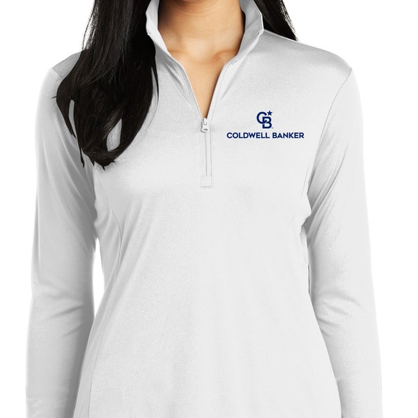 CB-Coldwell Banker Ladies' 1/4-zip Performance pullover; cb, cb apparel, coldwell banker gear, real estate apparel