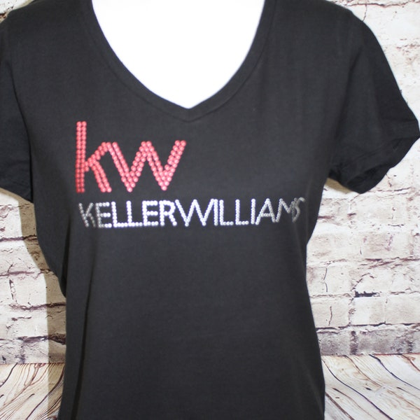 Keller Williams Ladies bling tee; KW, tee, v neck, ladies, bling