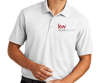 Keller Williams Mens Polo Shirt with Embroidered Logo  Short Sleeve Dry Zone Grid Real Estate Apparel