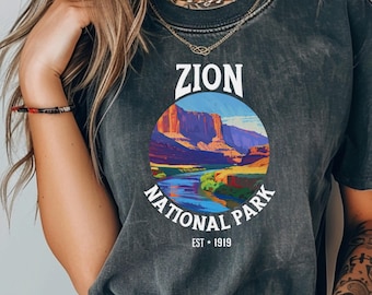 Shirt natuurliefhebber, shirt nationale parken, wandelshirt, cadeau voor moeder, T-shirt comfortkleuren, cadeau natuurliefhebber, kampshirt, campingt-shirt